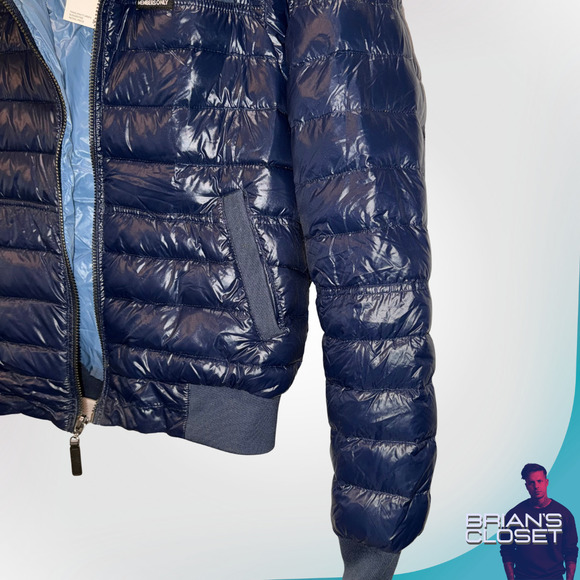 MEMBERS ONLY Men's Puffer Full-Zip Hooded Jacket in Navy - S - Picture 7 of 15